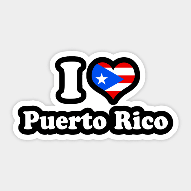 I Love Puerto Rico Puerto Rican Pride Boricua Sticker by PuertoRicoShirts